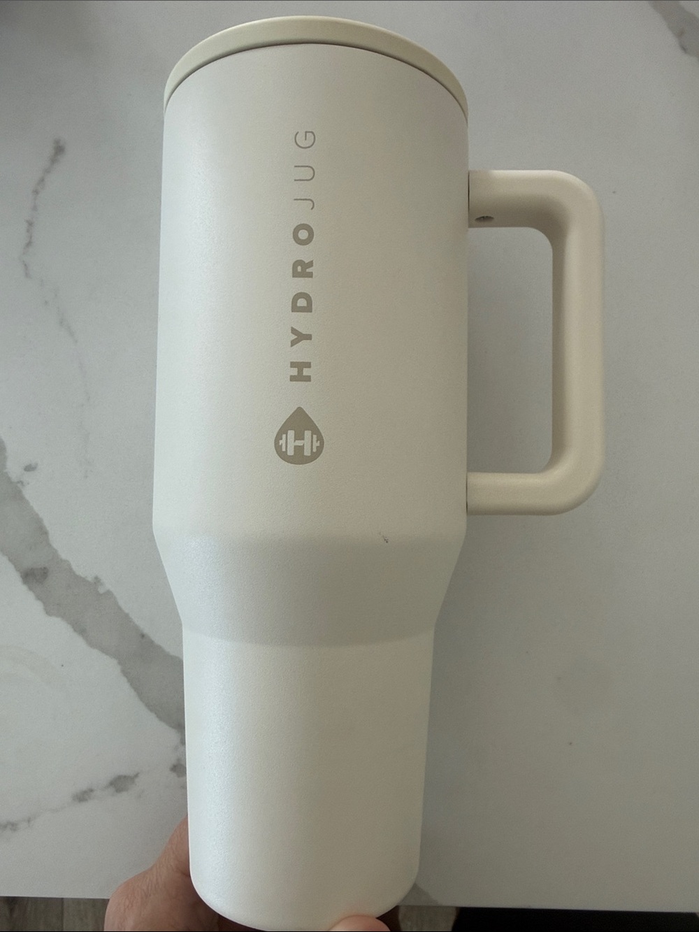 HydroJug Cream Travel Tumbler with Handle